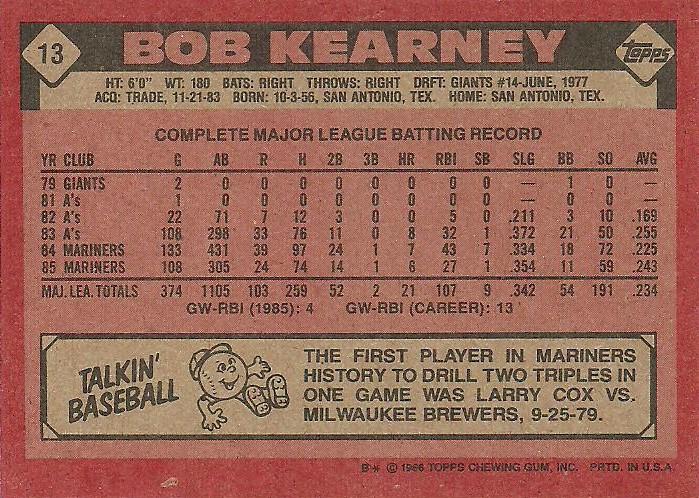Bob Kearney  baseball card collectible - Main Image 2