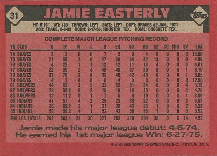 Jamie Easterly  baseball card collectible - Main Image 2