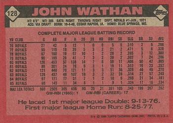 John Wathan  baseball card collectible - Main Image 2