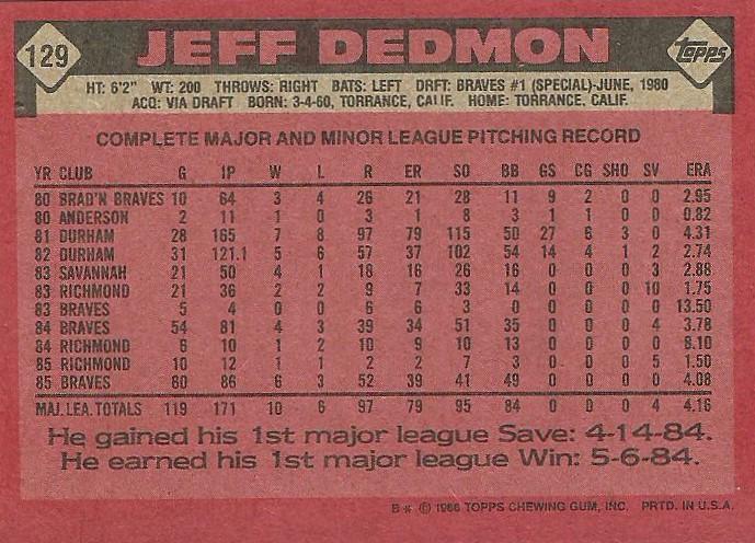 Jeff Dedmon  baseball card collectible - Main Image 2
