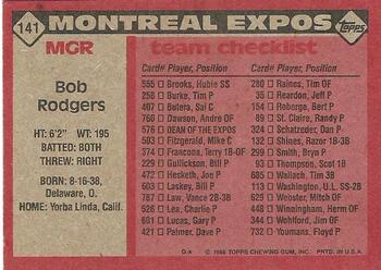 Bob Rodgers  baseball card collectible - Main Image 2