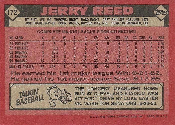 Jerry Reed  baseball card collectible - Main Image 2