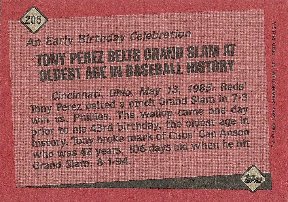 Tony Perez  baseball card collectible - Main Image 2