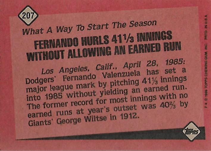 Fernando Valenzuela  baseball card collectible - Main Image 2