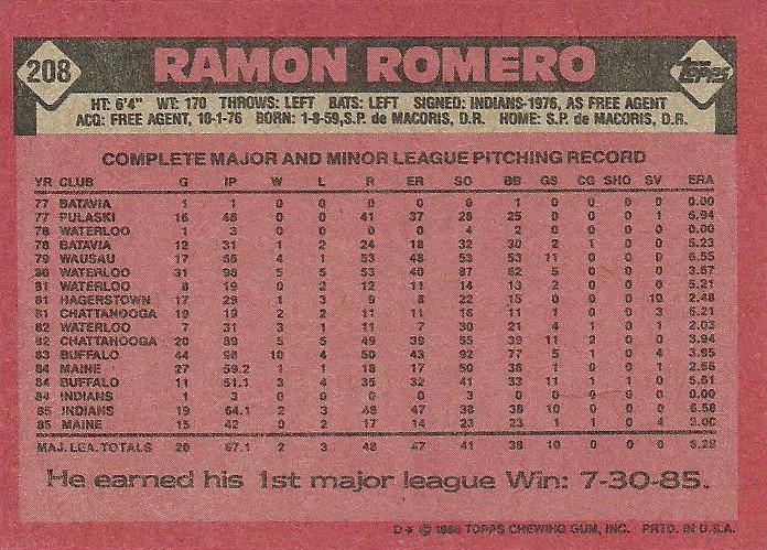 Ramon Romero  baseball card collectible - Main Image 2