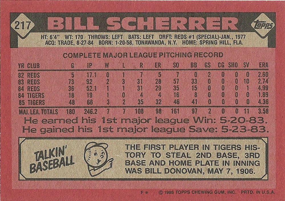 Bill Scherrer  baseball card collectible - Main Image 2