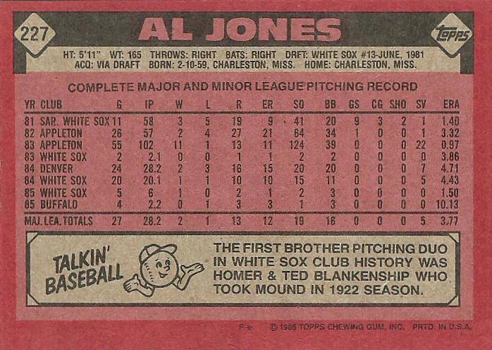 Al Jones  baseball card collectible - Main Image 2