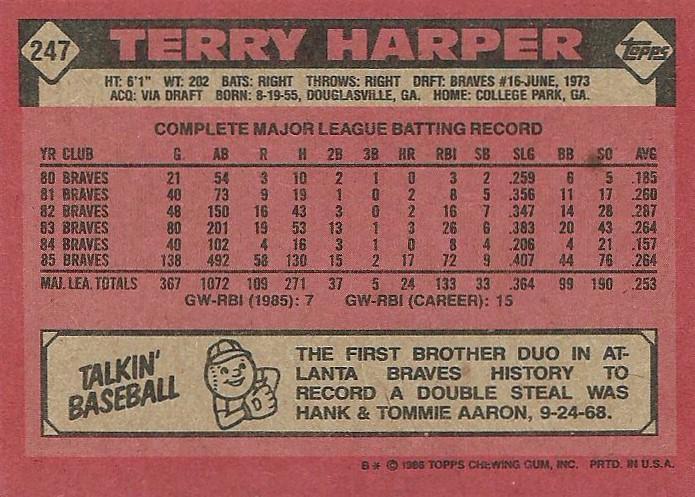 Terry Harper  baseball card collectible - Main Image 2