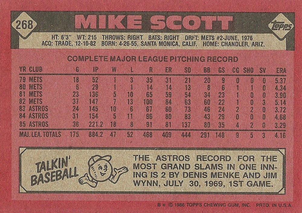 Mike Scott  baseball card collectible - Main Image 2