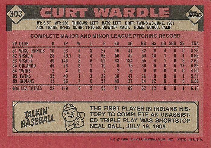 Curt Wardle  baseball card collectible - Main Image 2
