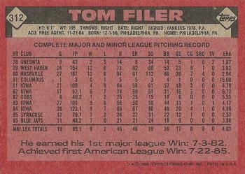 Tom Filer  baseball card collectible - Main Image 2