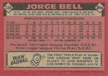 Jorge Bell  baseball card collectible - Main Image 2