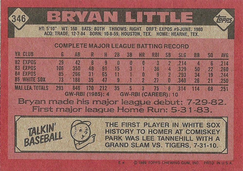 Bryan Little  baseball card collectible - Main Image 2