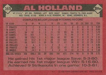Al Holland  baseball card collectible - Main Image 2