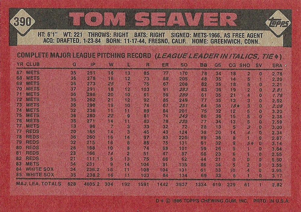 Tom Seaver  baseball card collectible - Main Image 2