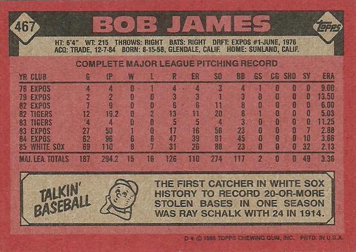 Bob James  baseball card collectible - Main Image 2