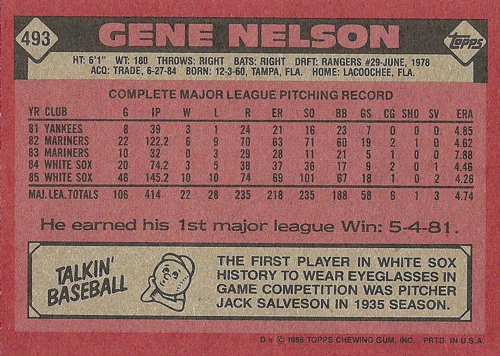 Gene Nelson  baseball card collectible - Main Image 2