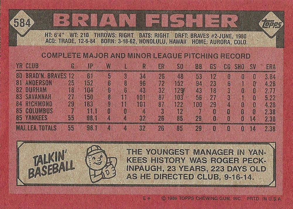 Brian Fisher  baseball card collectible - Main Image 2