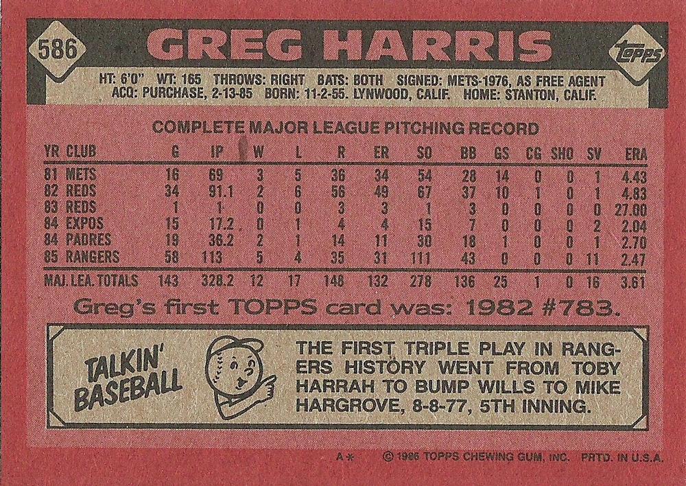 Greg Harris  baseball card collectible - Main Image 2