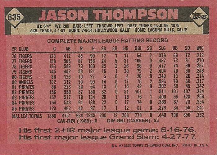 Jason Thompson  baseball card collectible - Main Image 2