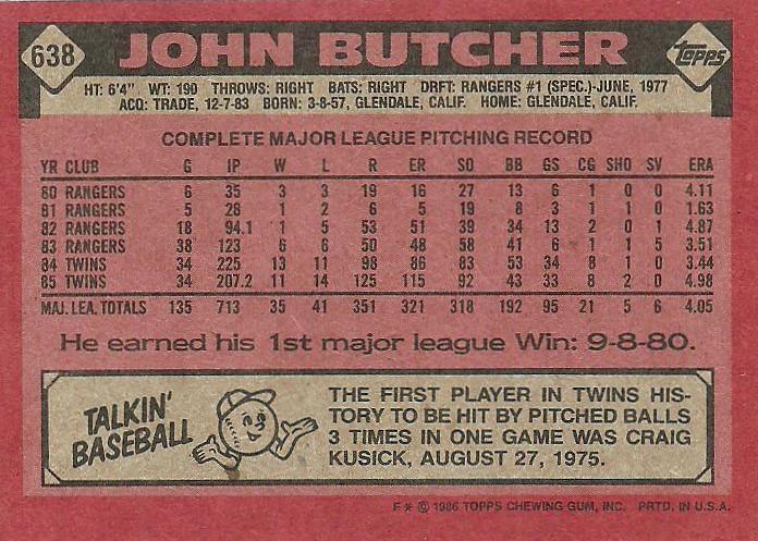 John Butcher  baseball card collectible - Main Image 2