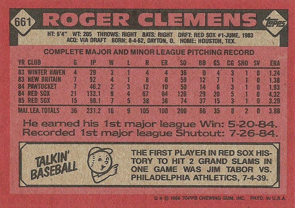 Roger Clemens  baseball card collectible - Main Image 2