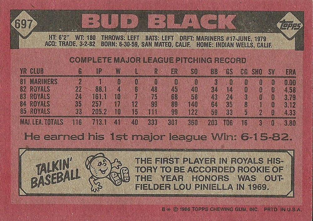 Bud Black  baseball card collectible - Main Image 2