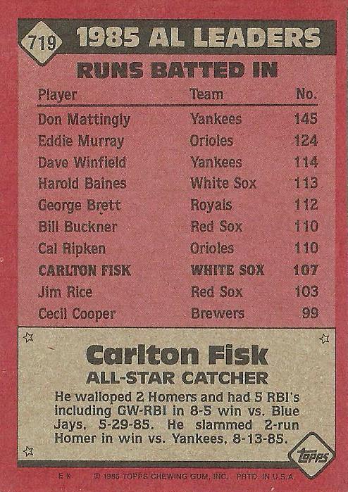 Carlton Fisk  baseball card collectible - Main Image 2