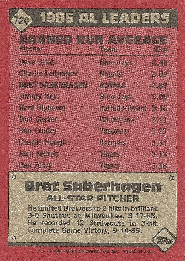 Bret Saberhagen  baseball card collectible - Main Image 2