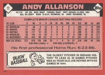 Andy Allanson  baseball card collectible - Main Image 2
