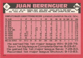 Juan Berenguer  baseball card collectible - Main Image 2