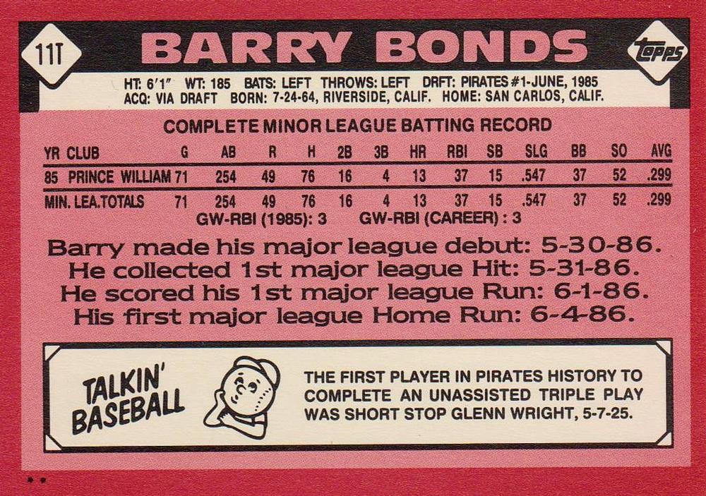 Barry Bonds  baseball card collectible - Main Image 2