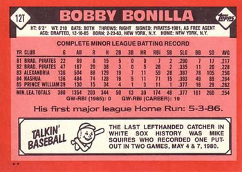 Bobby Bonilla  baseball card collectible - Main Image 2