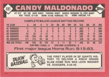Candy Maldonado  baseball card collectible - Main Image 2