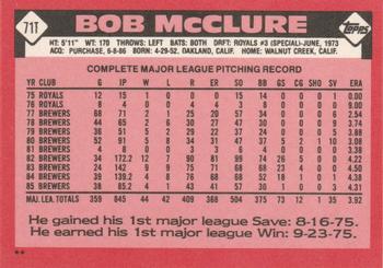 Bob McClure  baseball card collectible - Main Image 2