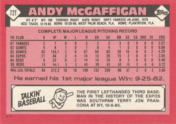 Andy McGaffigan  baseball card collectible - Main Image 2