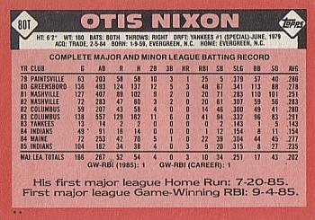 Otis Nixon  baseball card collectible - Main Image 2