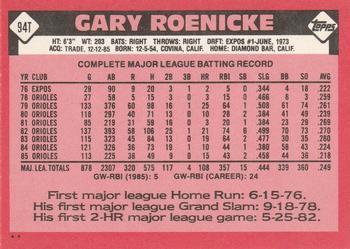 Gary Roenicke  baseball card collectible - Main Image 2
