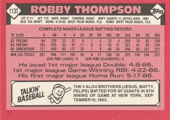 Robby Thompson  baseball card collectible - Main Image 2