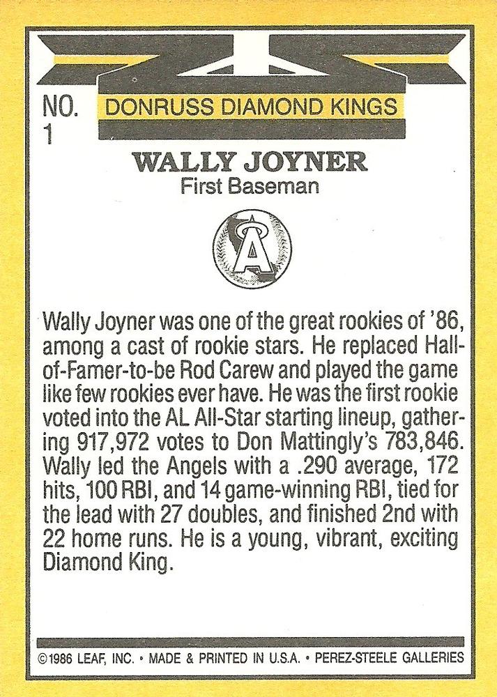 Wally Joyner  baseball card collectible - Main Image 2