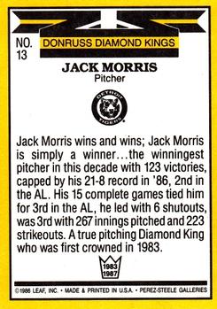 Jack Morris  baseball card collectible - Main Image 2