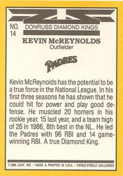 Kevin McReynolds  baseball card collectible - Main Image 2