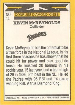 Kevin McReynolds  baseball card collectible - Main Image 2