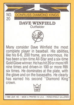 Dave Winfield  baseball card collectible - Main Image 2