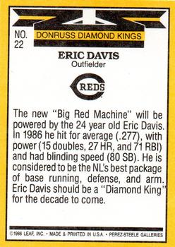 Eric Davis  baseball card collectible - Main Image 2