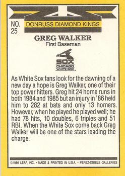 Greg Walker  baseball card collectible - Main Image 2
