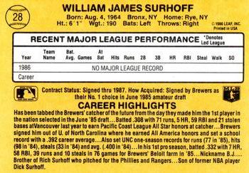 B.J. Surhoff  baseball card collectible - Main Image 2