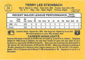 Terry Steinbach  baseball card collectible - Main Image 2