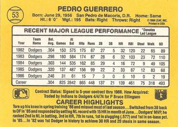 Pedro Guerrero  baseball card collectible - Main Image 2