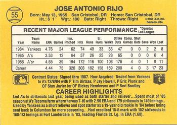Jose Rijo  baseball card collectible - Main Image 2